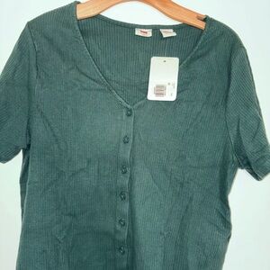 Levi's Teal V-Neck Top